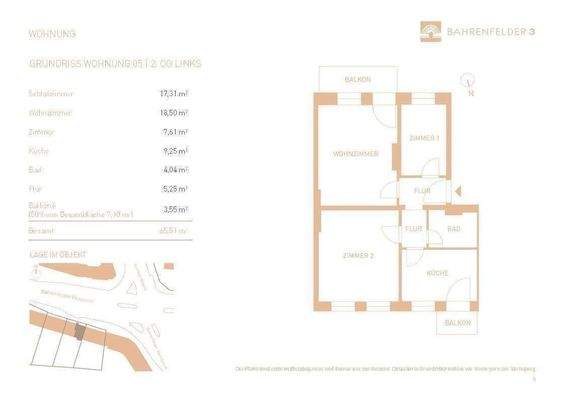 Grundriss/ Flächenaufstellung