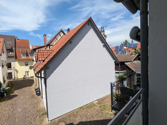 Ausblick vom Balkon im Obergeschoss