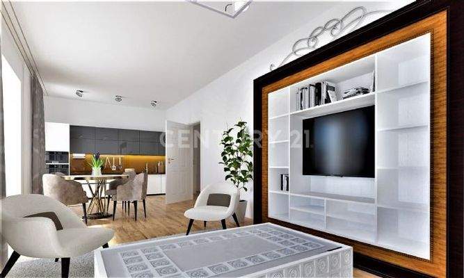 Wohn - Esszimmerbereich modern eingerichtet ( Beis