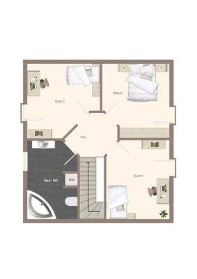 Skizze Grundriss Obergeschoss