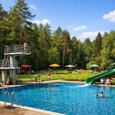 Waldschwimmbad Geretsried KI Bild