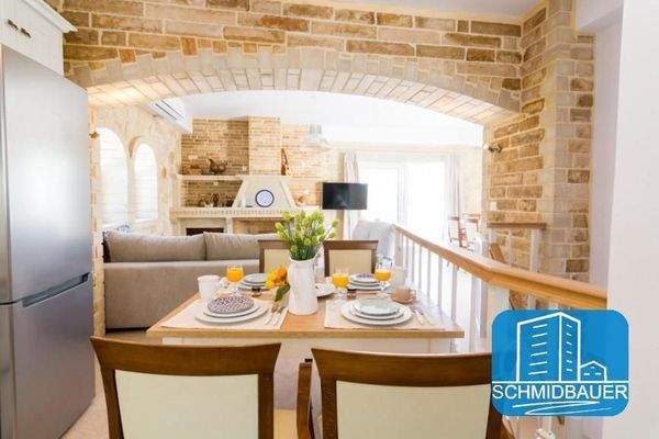 Kreta, Kamilari: Steinvilla mit Apartment und Blick auf den Kamilari-Hügel