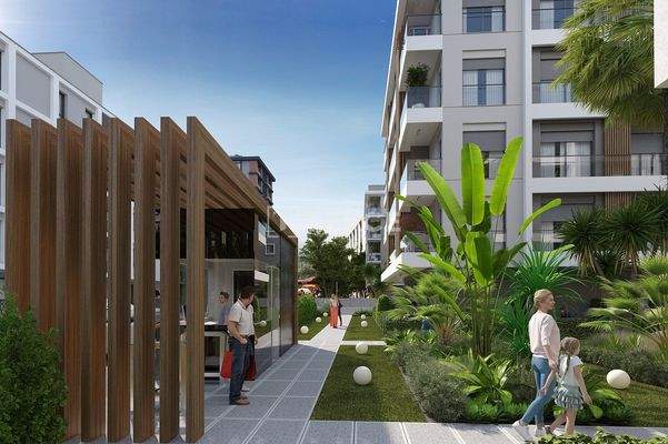 Apartments in a Complex with a Pool Near the Sea in İzmir Karşıyaka