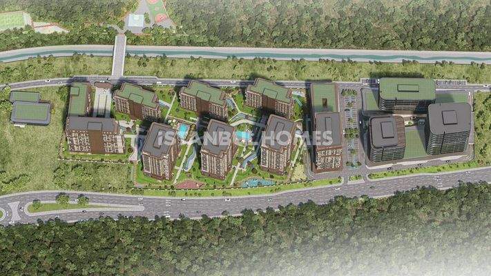 Stylish Apartments in a Project with Amenities in Sariyer Istanbul