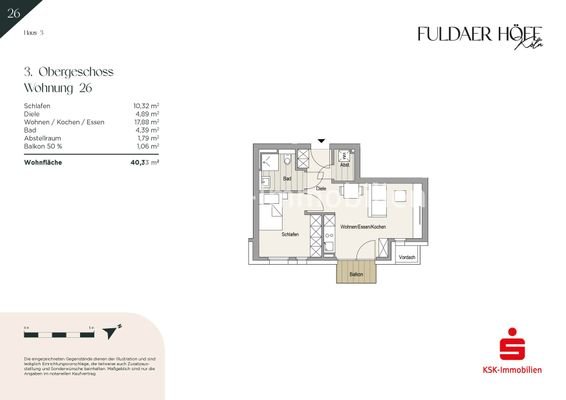 Grundriss Haus 3 Wohnung 26