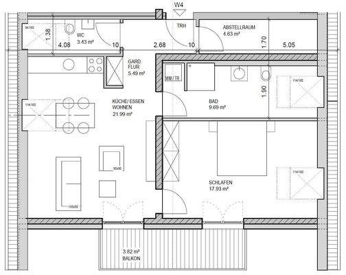 Grundriss Wohnung 4