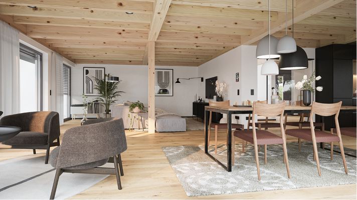 Blick zum Wohnzimmer