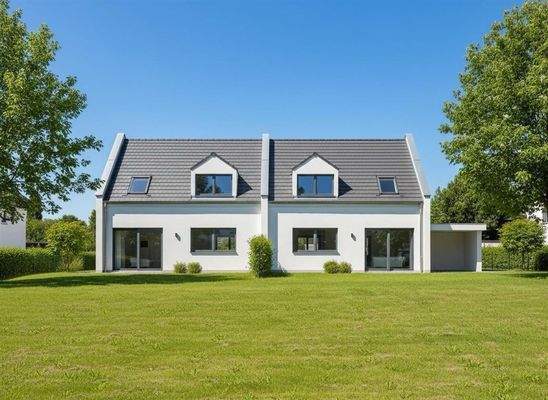 Gartenansicht proj. Doppelhaus