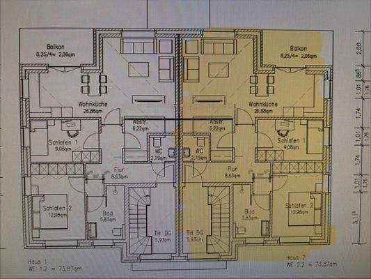 Grundriss Wohnung 1. OG