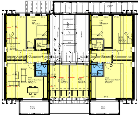Grundriss Wohnung 2.14 DG rechts