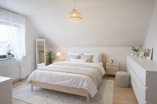Schlafzimmer Einrichtungsbeispiel (KI)