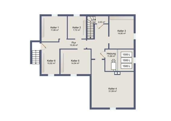 Kellergeschoss (Schematische Darstellung)