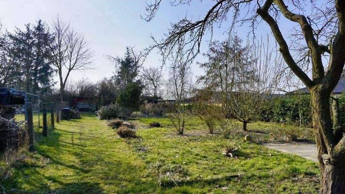 Gartenfläche hinter dem Haus