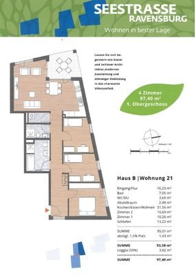 Wohnung B 21 im 1. Obergeschoss