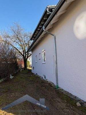 Rückansicht Haus Teil Garten