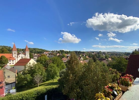 Ausblick vom Balkon im 2. Obergeschoss