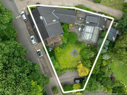 Luftbild mit Abgrenzung Grundstück