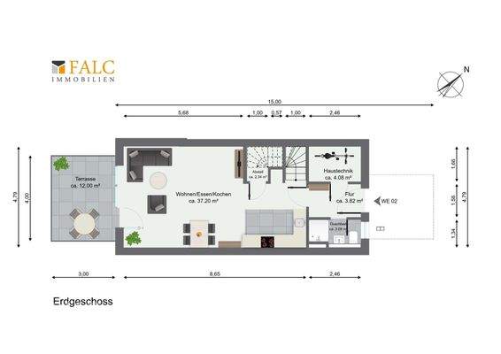 Grundriss Erdgeschoss WE02
