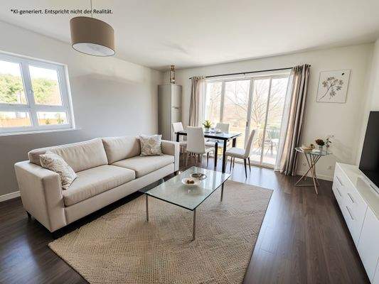 Wohnzimmer KI generiert entspricht nicht der Realität