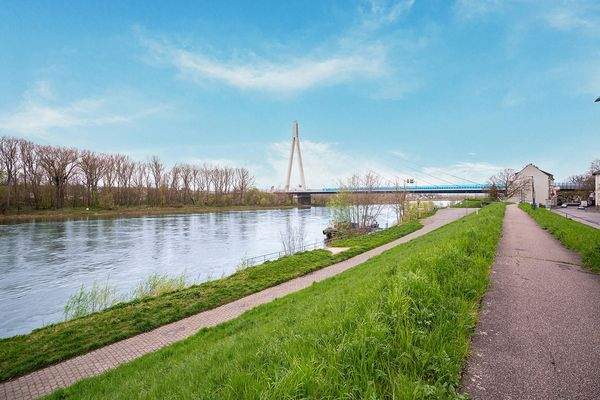 Blick zur Rheinbrücke