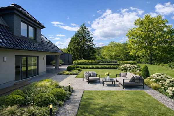 ... this is what the outdoor area could look like. Animation view / AI