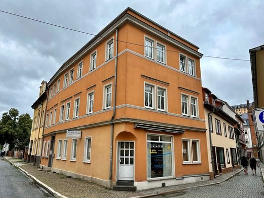 Ansicht Haus mit Ladengeschäft