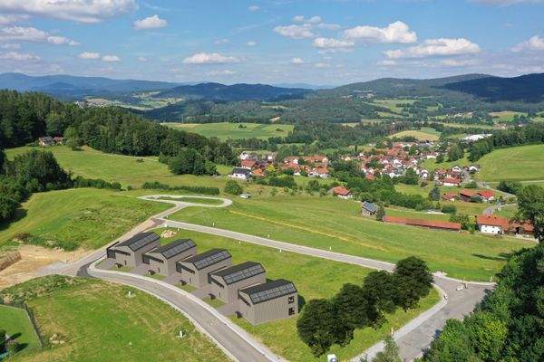 Ansicht 1 mit Bebauungsplangrün