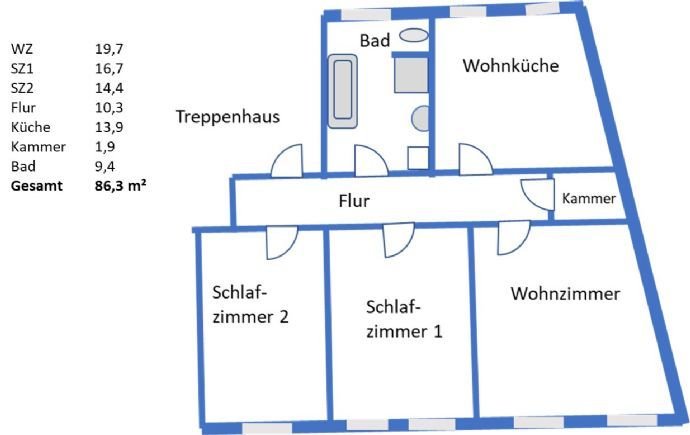 Raguhn-JeÃnitz sanierte 3-Zimmer-Wohnung zu vermieten