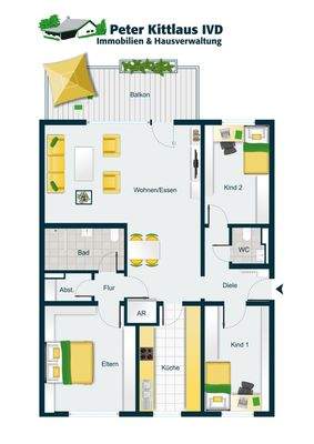 Grundriss der Wohnung