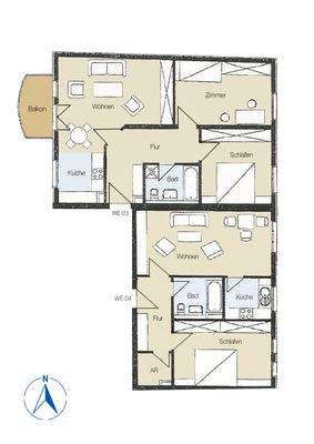Grundriss WE 03 + 04