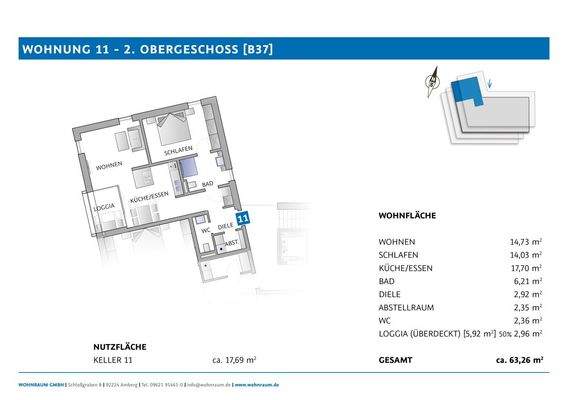 Grundriss - Wohnung 11 [B37]