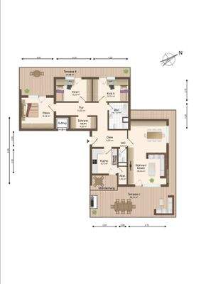 Grundriss Penthaus 4. OG