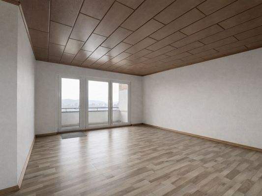 Wohnzimmer mit Süd-Ost-Balkon