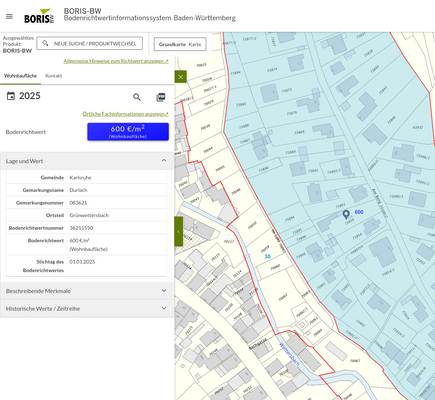 Bodenrichtwert zum 01.01.2025
