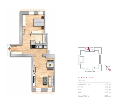 Grundriss Wohnung 2-04