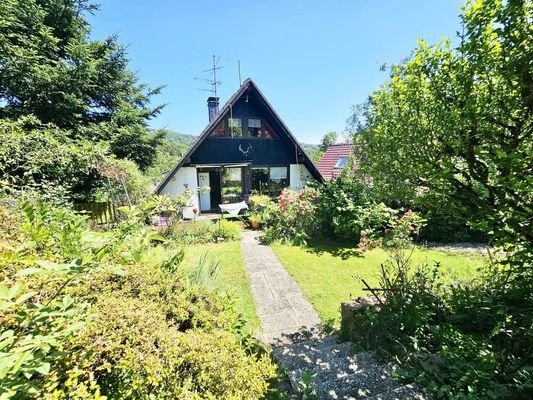 Garten Blick Wohnzimmer