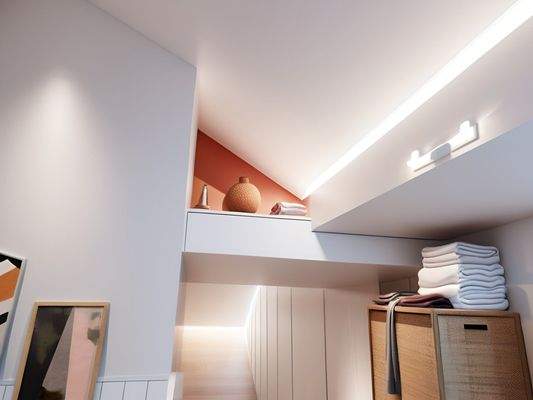 Zimmerdecke Wohnen (KI-unterstützt dekoriert)