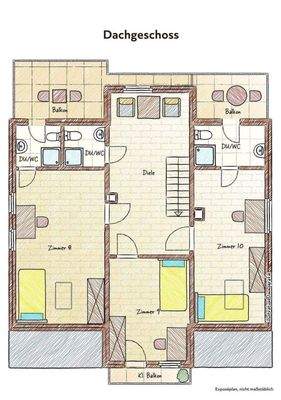 Grundriss DG mit beispielhafter Möblierung