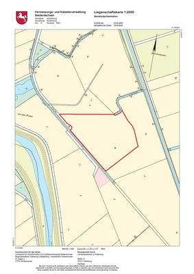 Liegenschaftskarte 1 zu 2000 nicht maßstabsgerecht