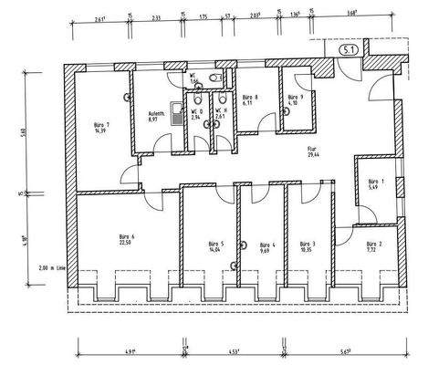Büroplan mit Details
