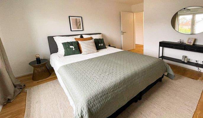 Blick in das Schlafzimmer