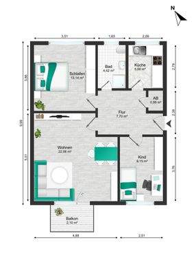 Grundriss Rosenhofstr.