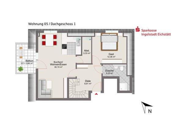 Haus 1 / Wohnung 05 - Dachgeschoss 1