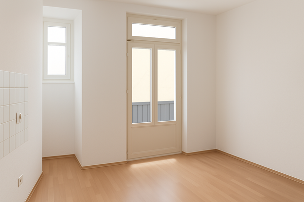 Küche mit Balkonzugang