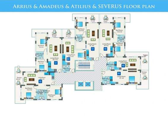 Apartments for Sale in a Compound in North Cyprus Long Beach