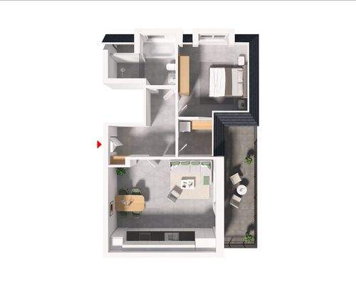 Grundriss 2,5-Zimmer-Wohnung