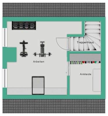 Dachgeschoss - Grundriss nicht maßstabsgetreu