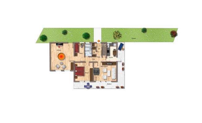 Skizze EG-Hauptwohnteil