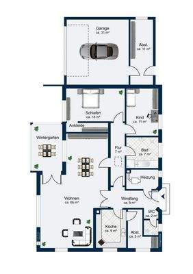 Erdgeschoss möbliert