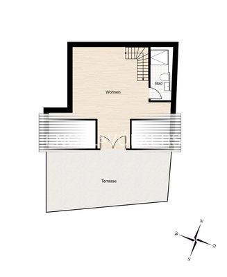 Grundriss Dachspitz mit Terrasse